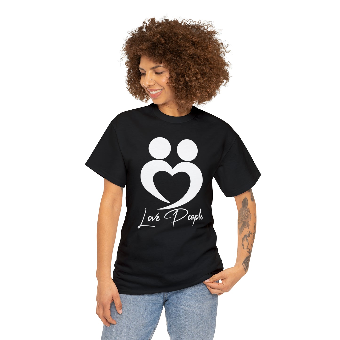 The Original Love People T shirt/White Logo on Black