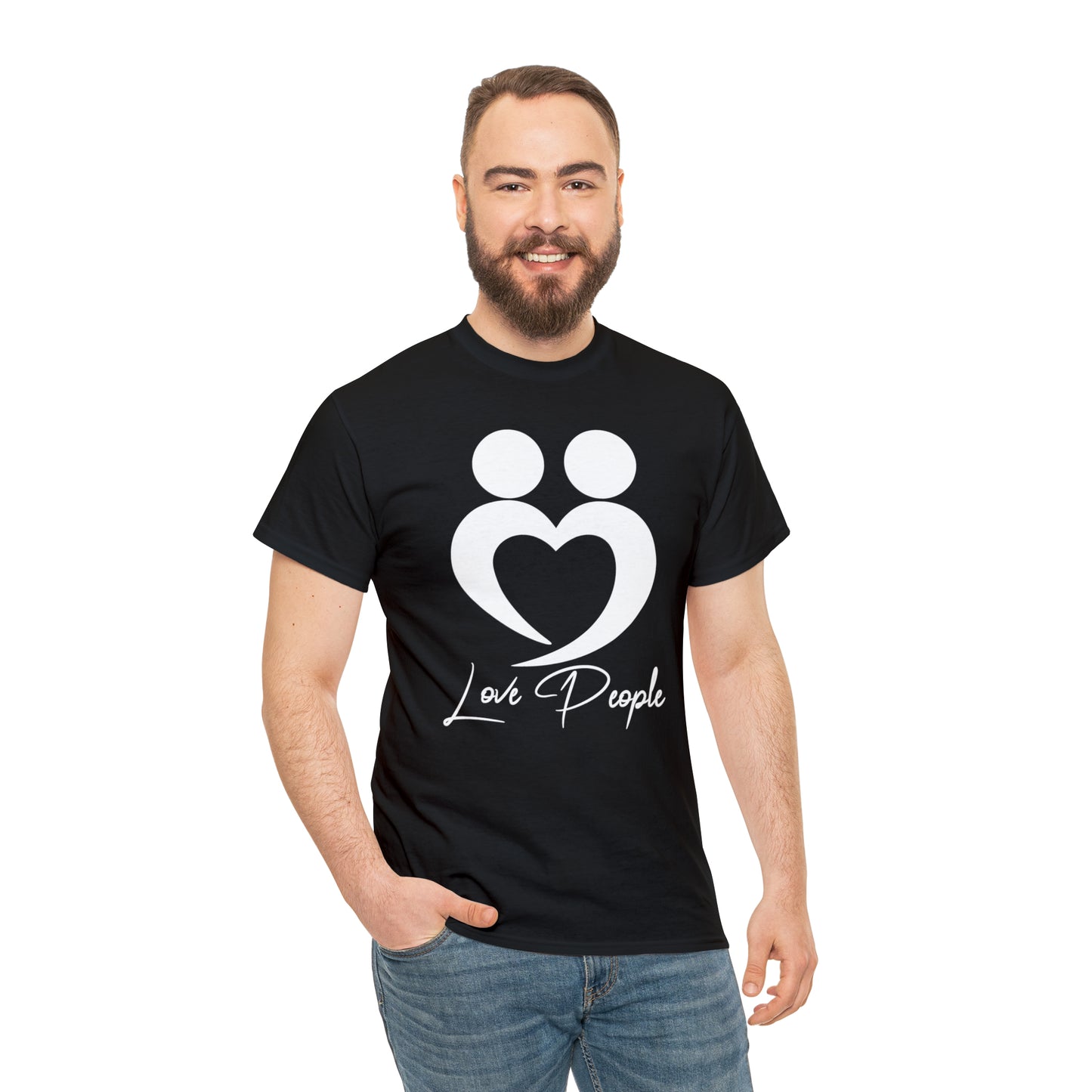 The Original Love People T shirt/White Logo on Black