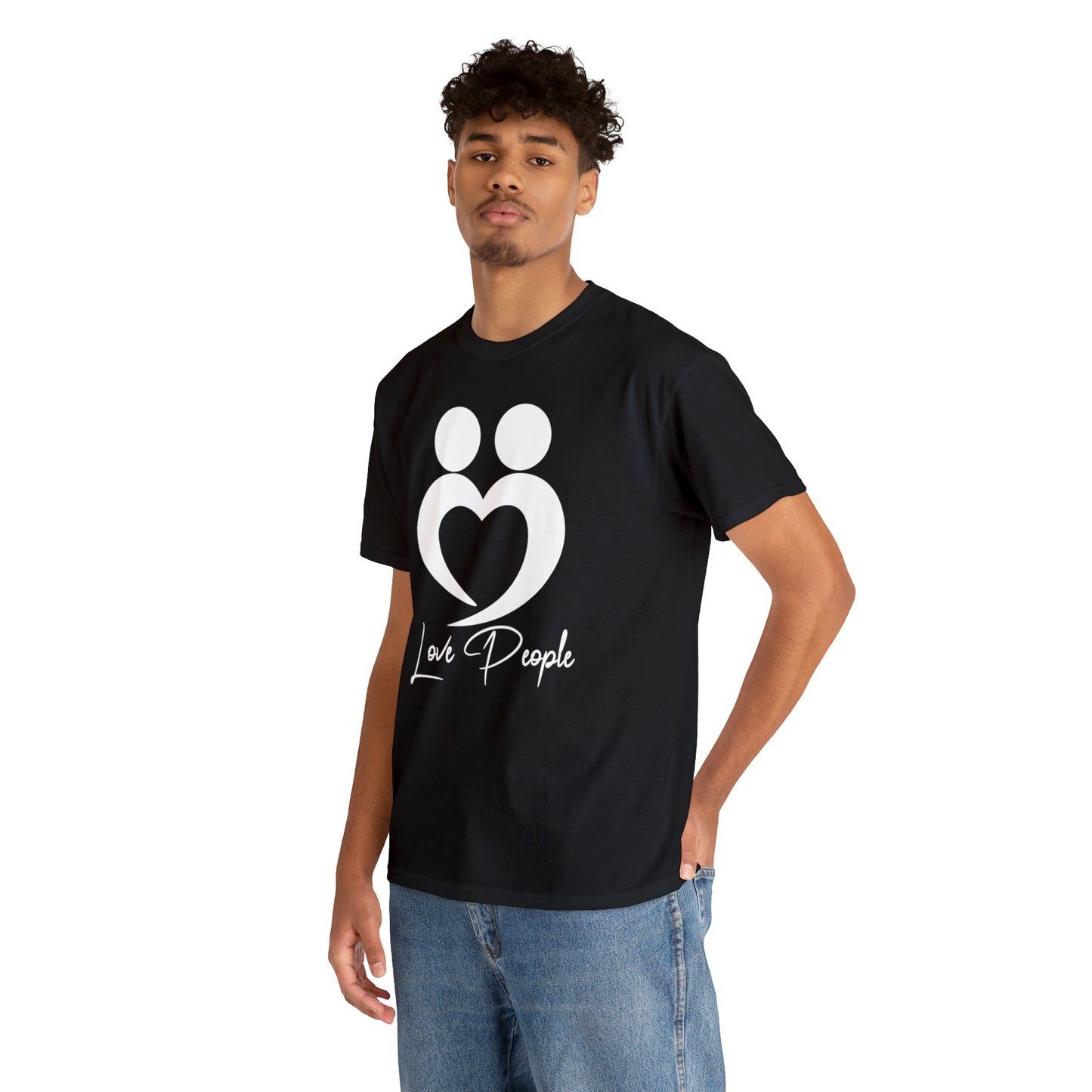 The Original Love People T shirt/White Logo on Black