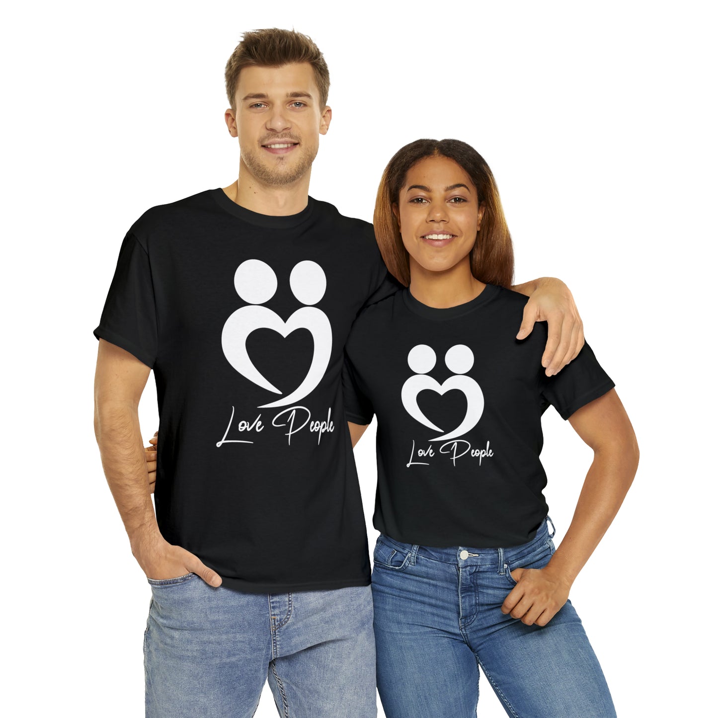 The Original Love People T shirt/White Logo on Black