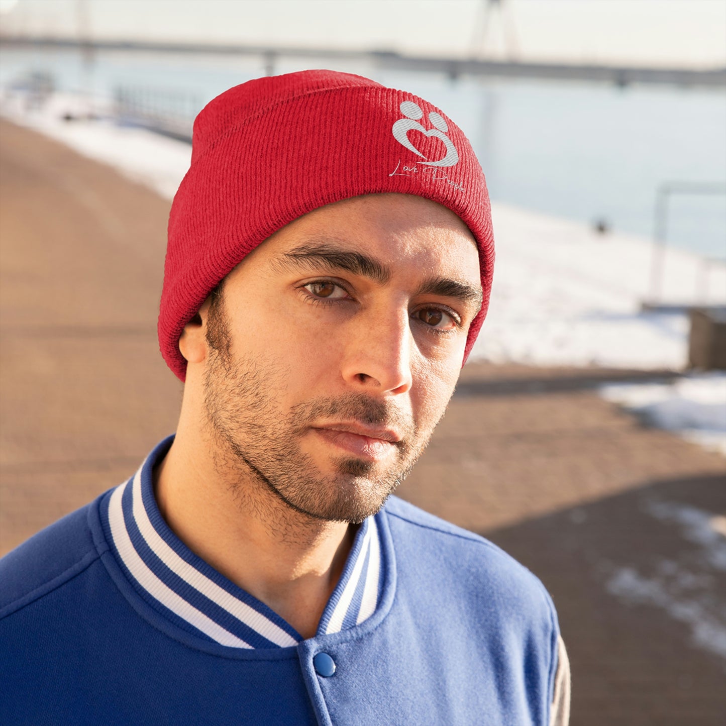 Love People Beanie with White Logo