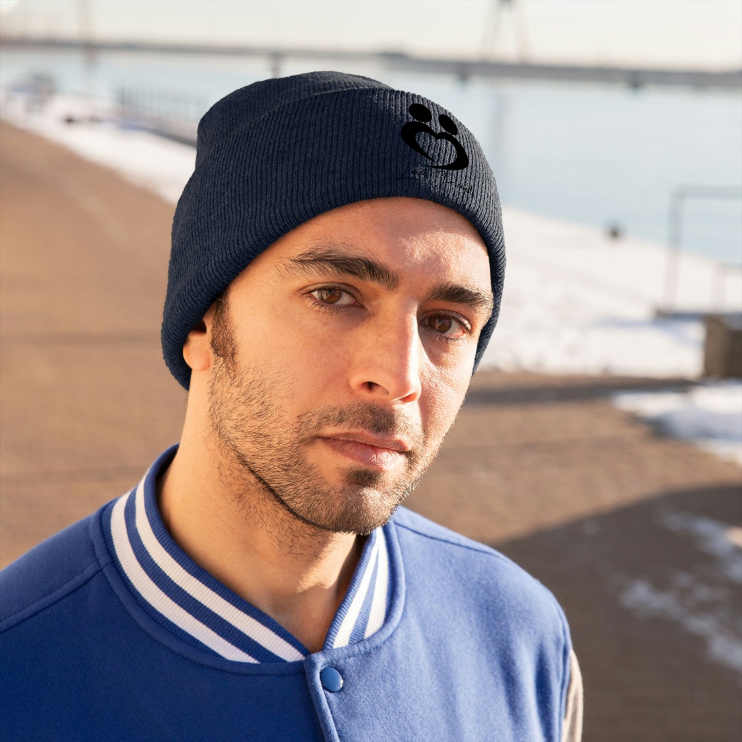 Love People Beanie with Black Logo